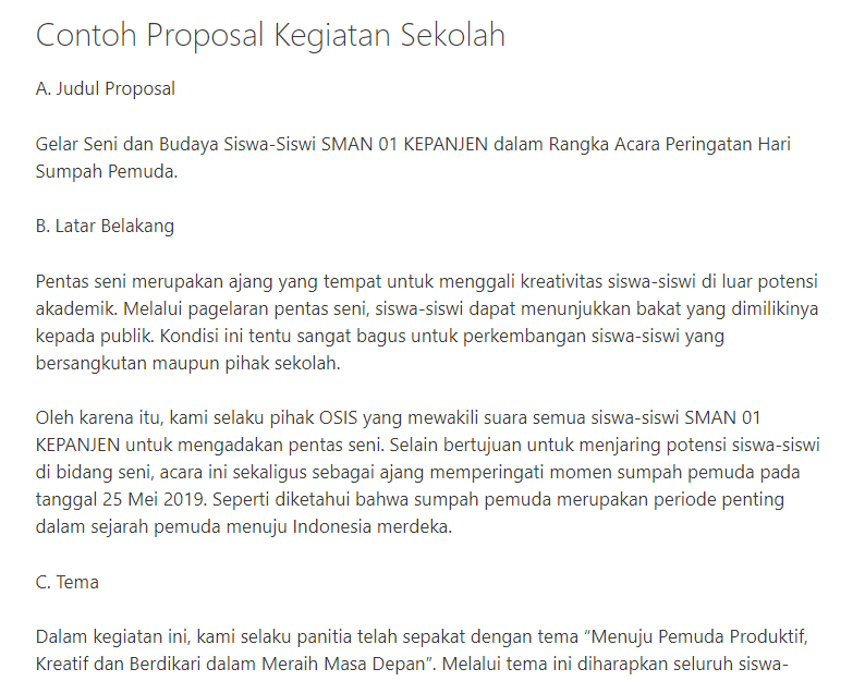 Detail Contoh Kerangka Proposal Kegiatan Nomer 38