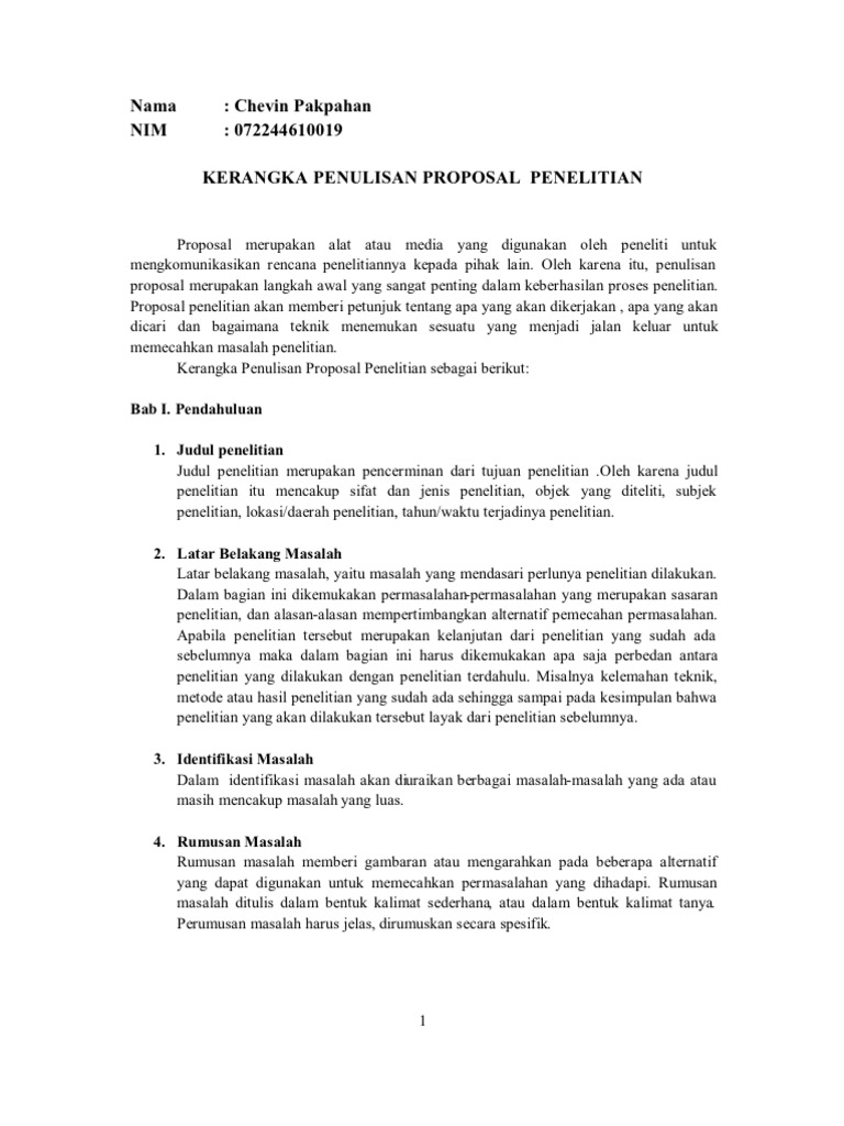 Detail Contoh Kerangka Proposal Penelitian Nomer 6