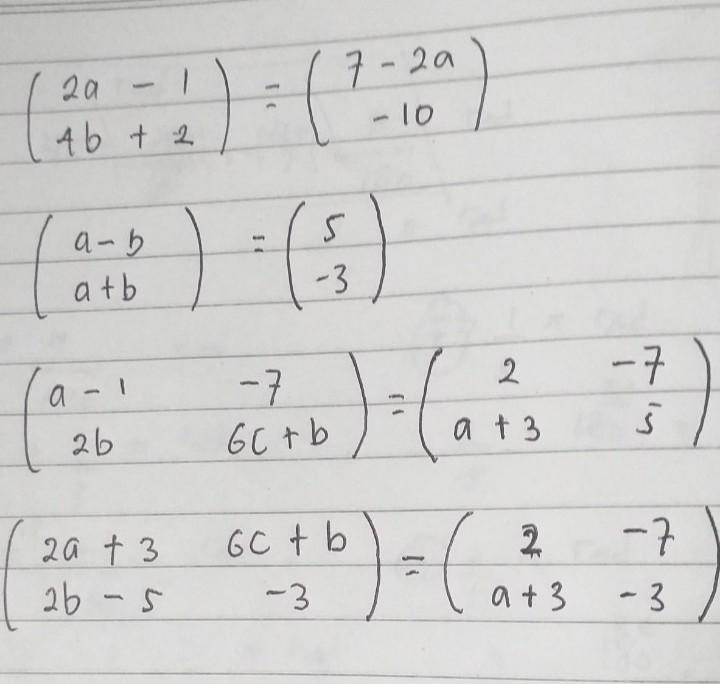 Detail Contoh Kesamaan Dua Matriks Nomer 13