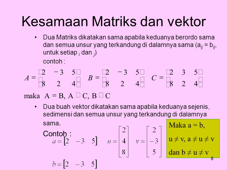 Detail Contoh Kesamaan Dua Matriks Nomer 17