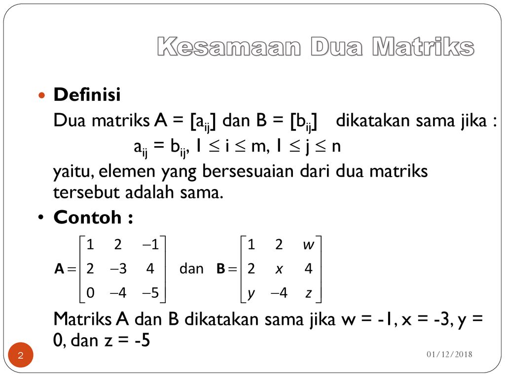 Detail Contoh Kesamaan Dua Matriks Nomer 28