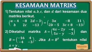 Detail Contoh Kesamaan Dua Matriks Nomer 7