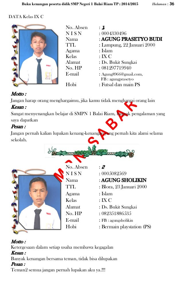 Detail Contoh Kesan Pesan Album Kenangan Sekolah Smp Koleksi Nomer 7