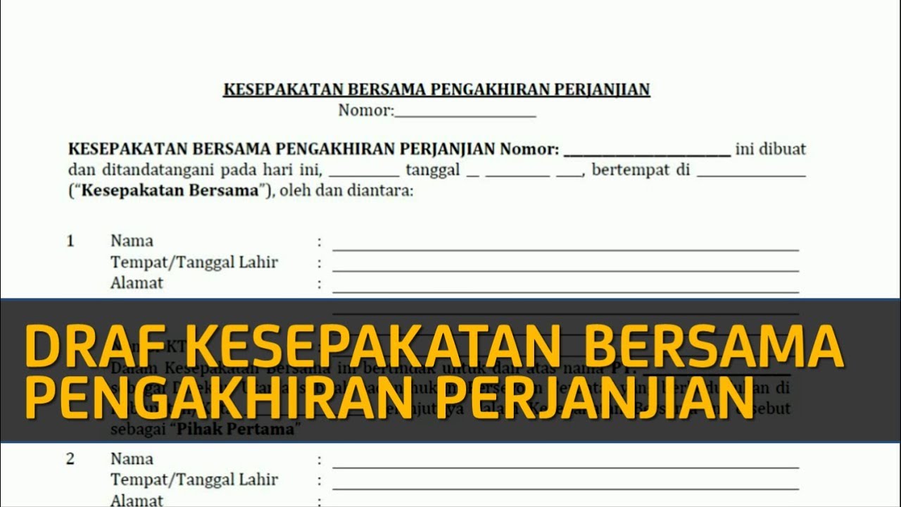 Detail Contoh Kesepakatan Bersama Nomer 36