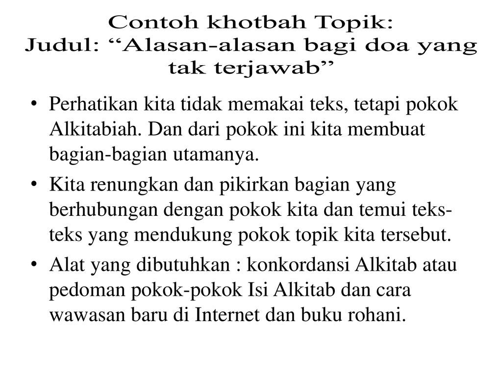 Detail Contoh Khotbah Kristen Nomer 22