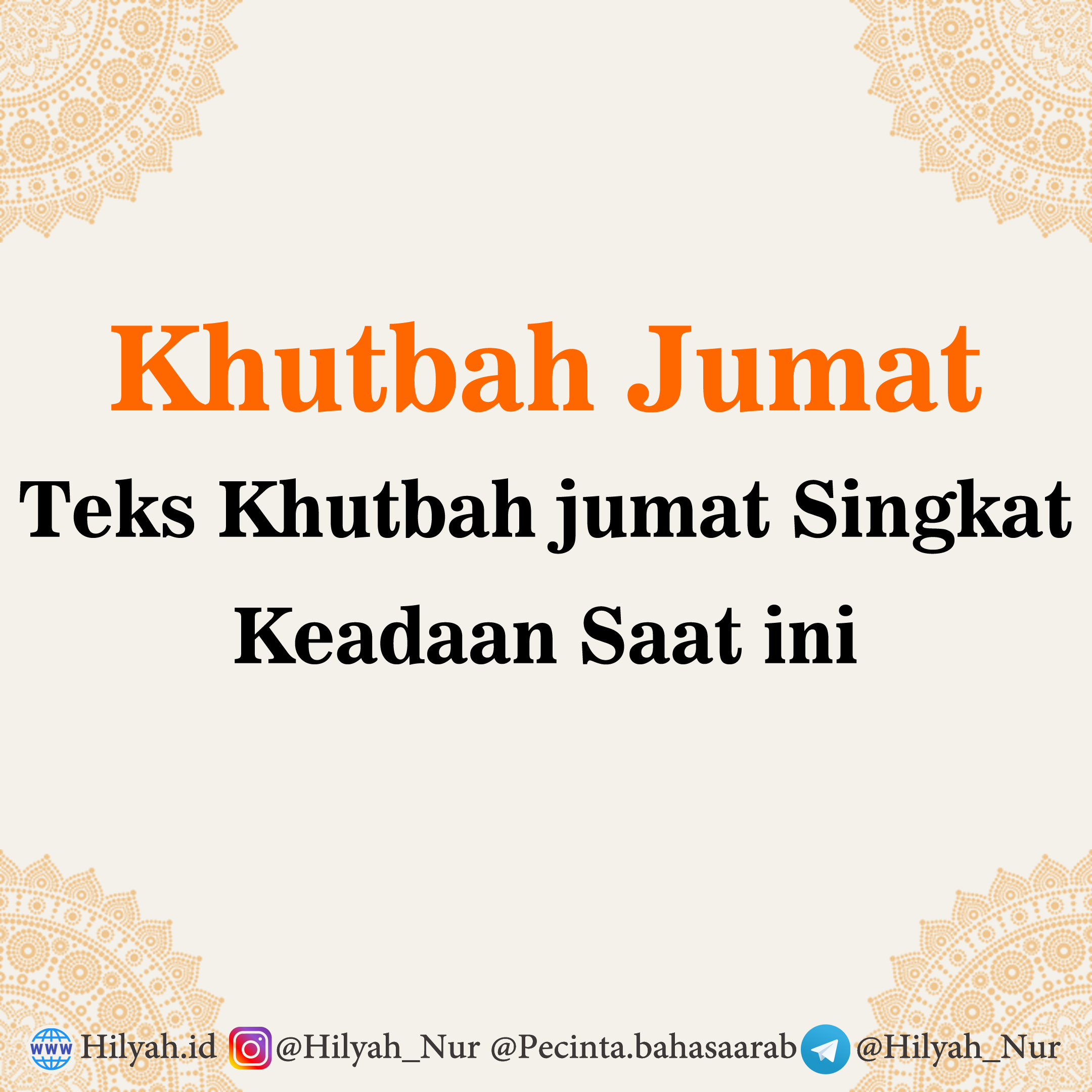 Detail Contoh Khutbah Jumat Pendek Nomer 55