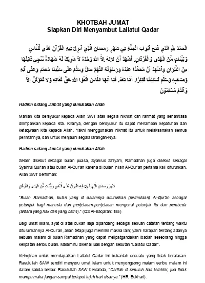 Detail Contoh Khutbah Ramadhan Singkat Nomer 11