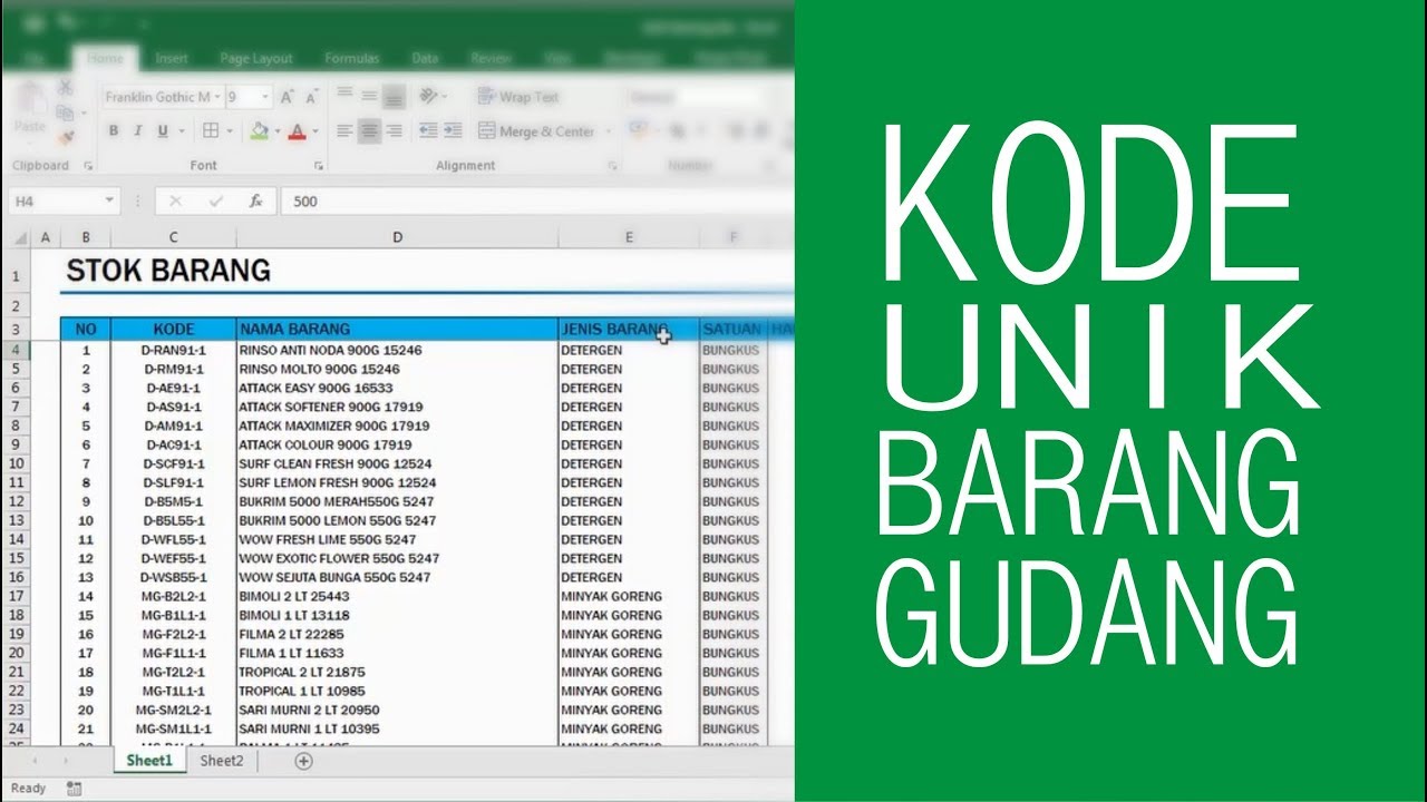 Detail Contoh Kode Barang Nomer 2