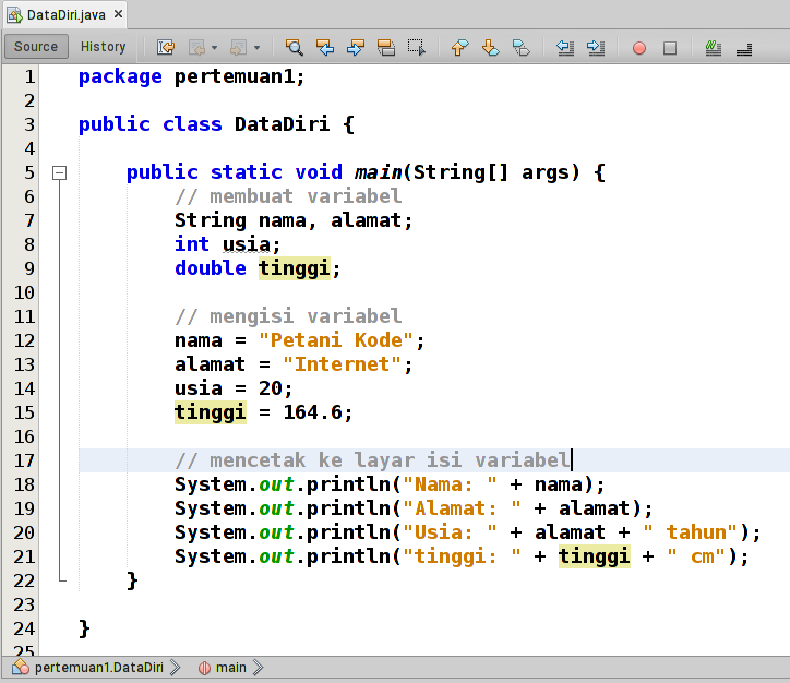 Detail Contoh Kode Program Nomer 5