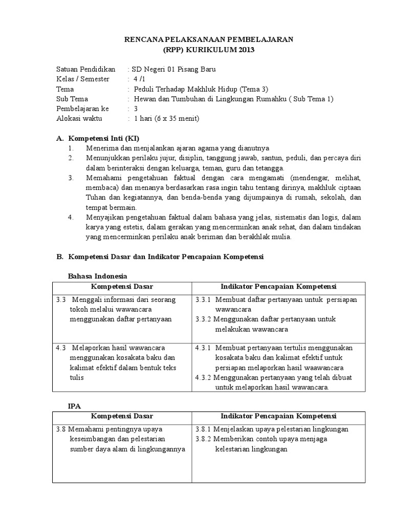 Detail Contoh Kompetensi Dasar Dan Indikator Kurikulum 2013 Nomer 42