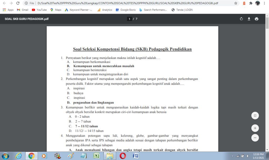 Detail Contoh Kompetensi Pedagogik Nomer 54