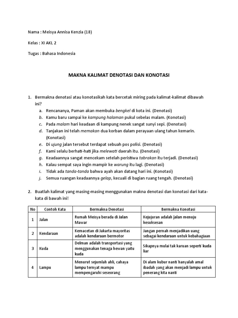 Detail Contoh Konotasi Dan Denotasi Nomer 52