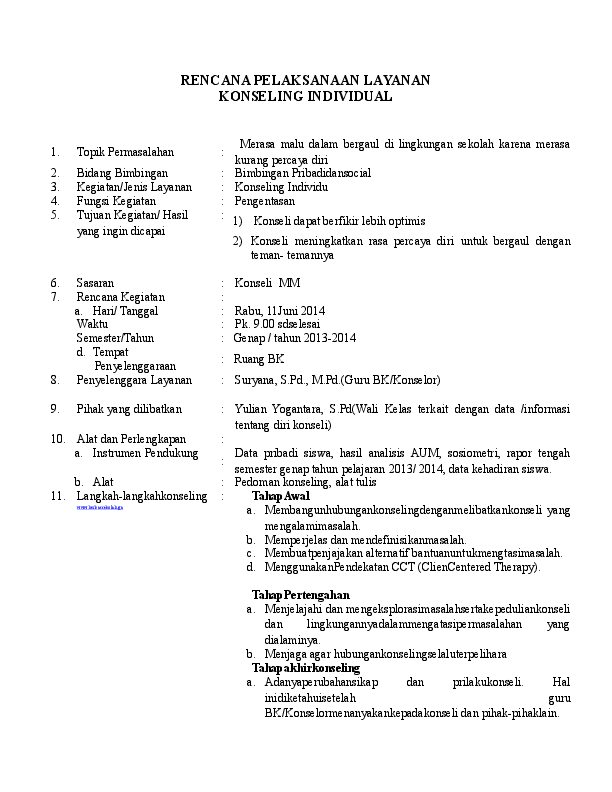 Detail Contoh Konseling Individu Nomer 9