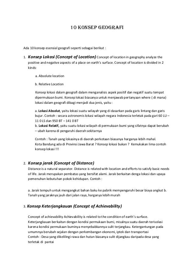 Detail Contoh Konsep Geografi Nomer 19
