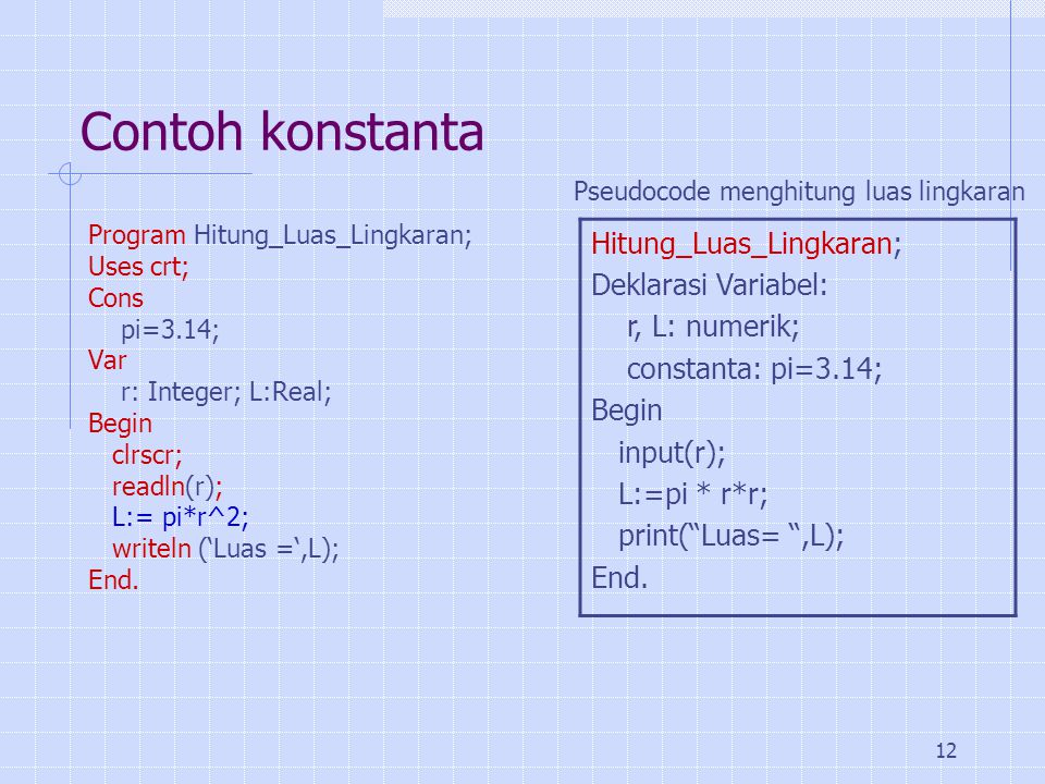 Detail Contoh Konstanta Dan Variabel Nomer 9