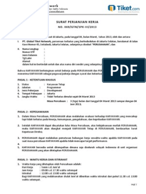 Detail Contoh Kontrak Kerja Karyawan Doc Nomer 31