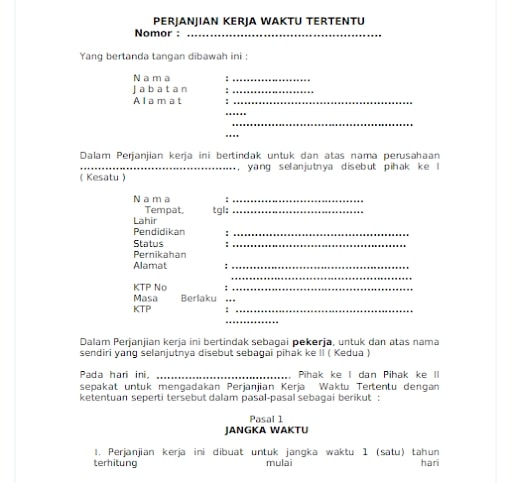 Detail Contoh Kontrak Kerja Karyawan Restoran Nomer 52