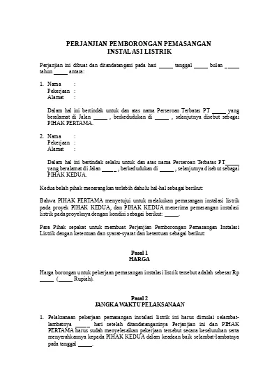 Detail Contoh Kontrak Kerja Proyek Nomer 43