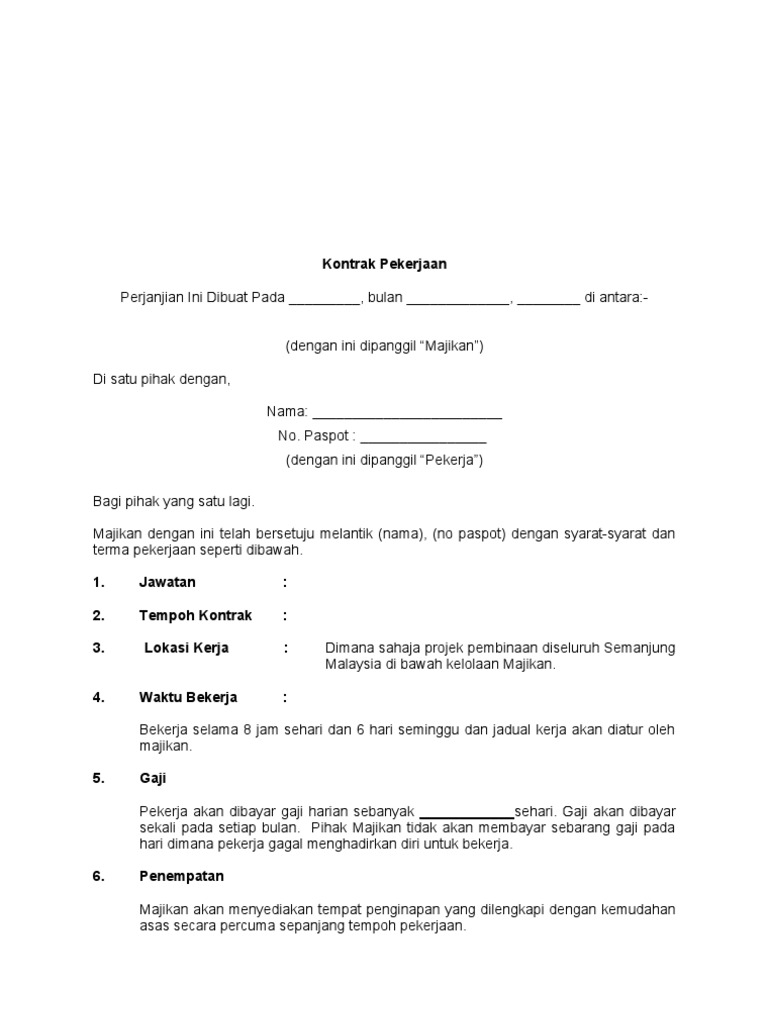 Detail Contoh Kontrak Perjanjian Nomer 26