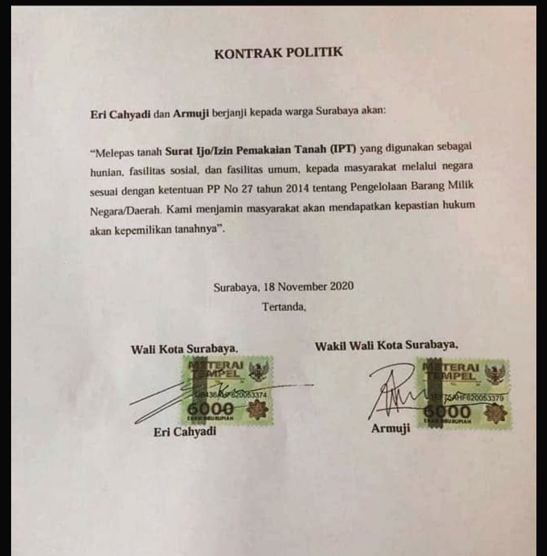 Detail Contoh Kontrak Politik Calon Bupati Nomer 33