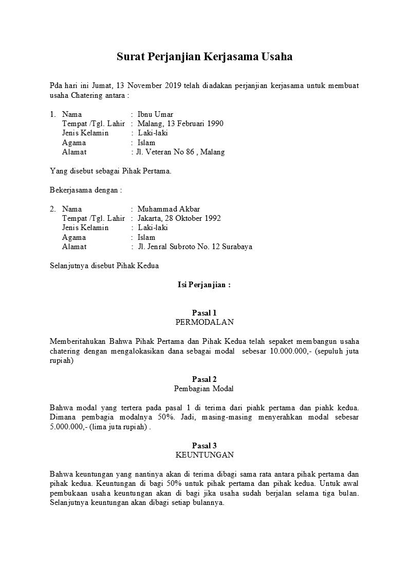 Detail Contoh Kontrak Sederhana Nomer 54