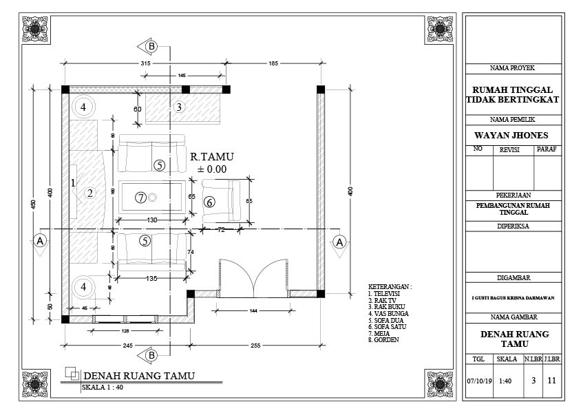 Detail Contoh Kop Gambar Kerja Arsitektur Nomer 15