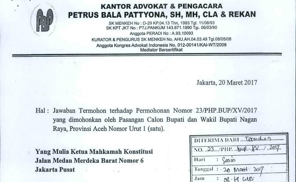 Detail Contoh Kop Surat Kantor Pengacara Nomer 15