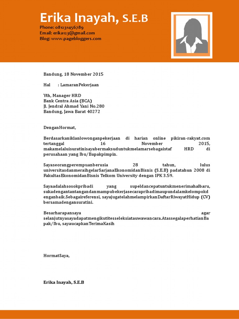 Detail Contoh Kop Surat Lamaran Pekerjaan Nomer 53