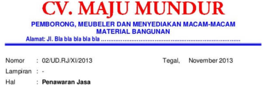 Detail Contoh Kop Surat Travel Nomer 56