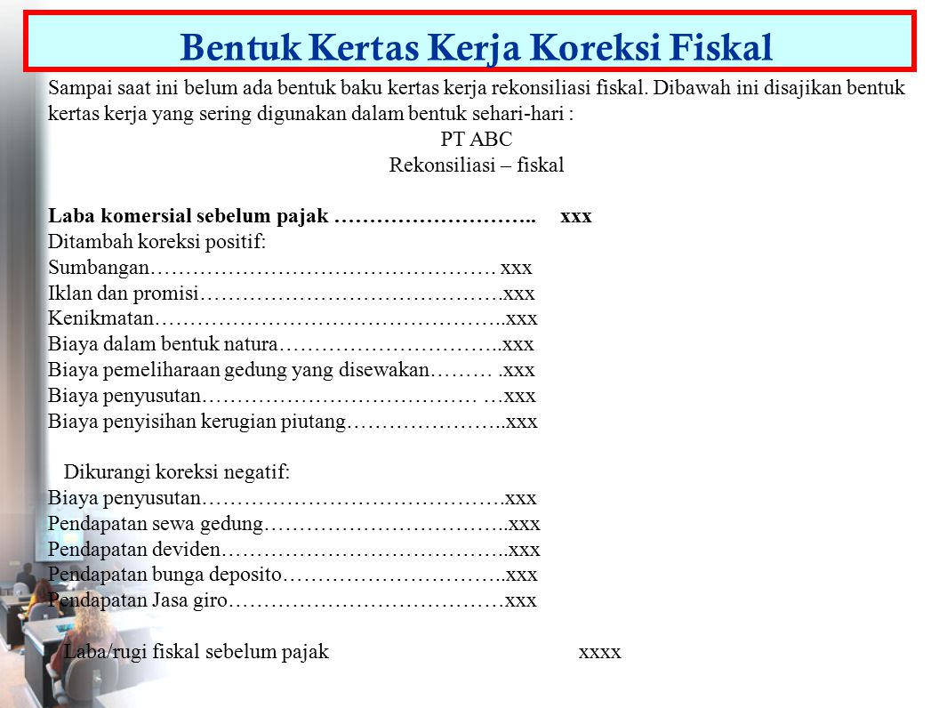 Detail Contoh Koreksi Fiskal Nomer 11