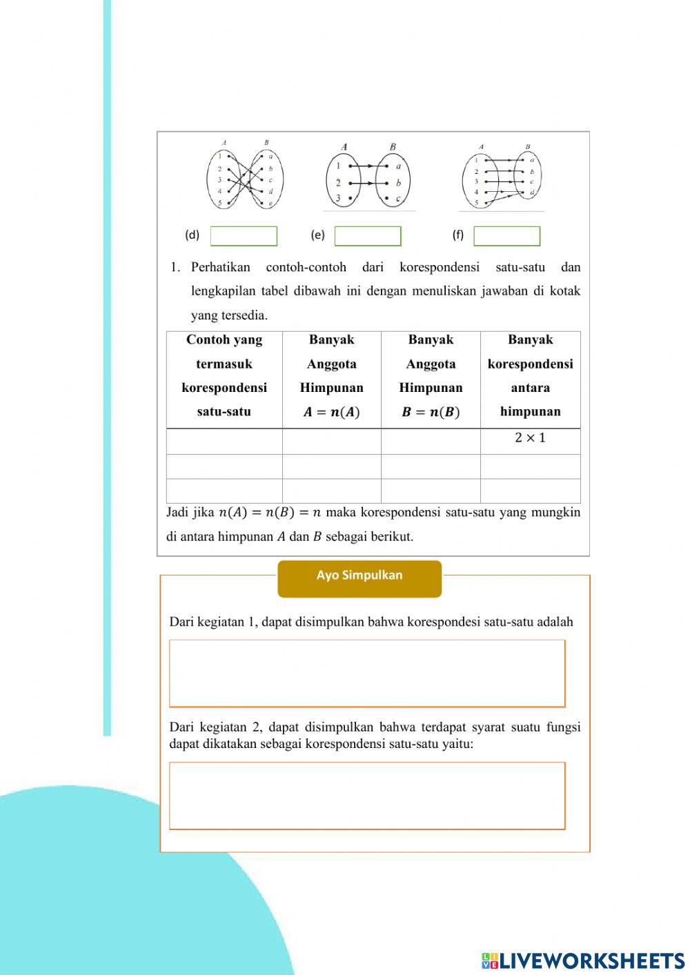 Detail Contoh Korespondensi Satu Satu Nomer 53