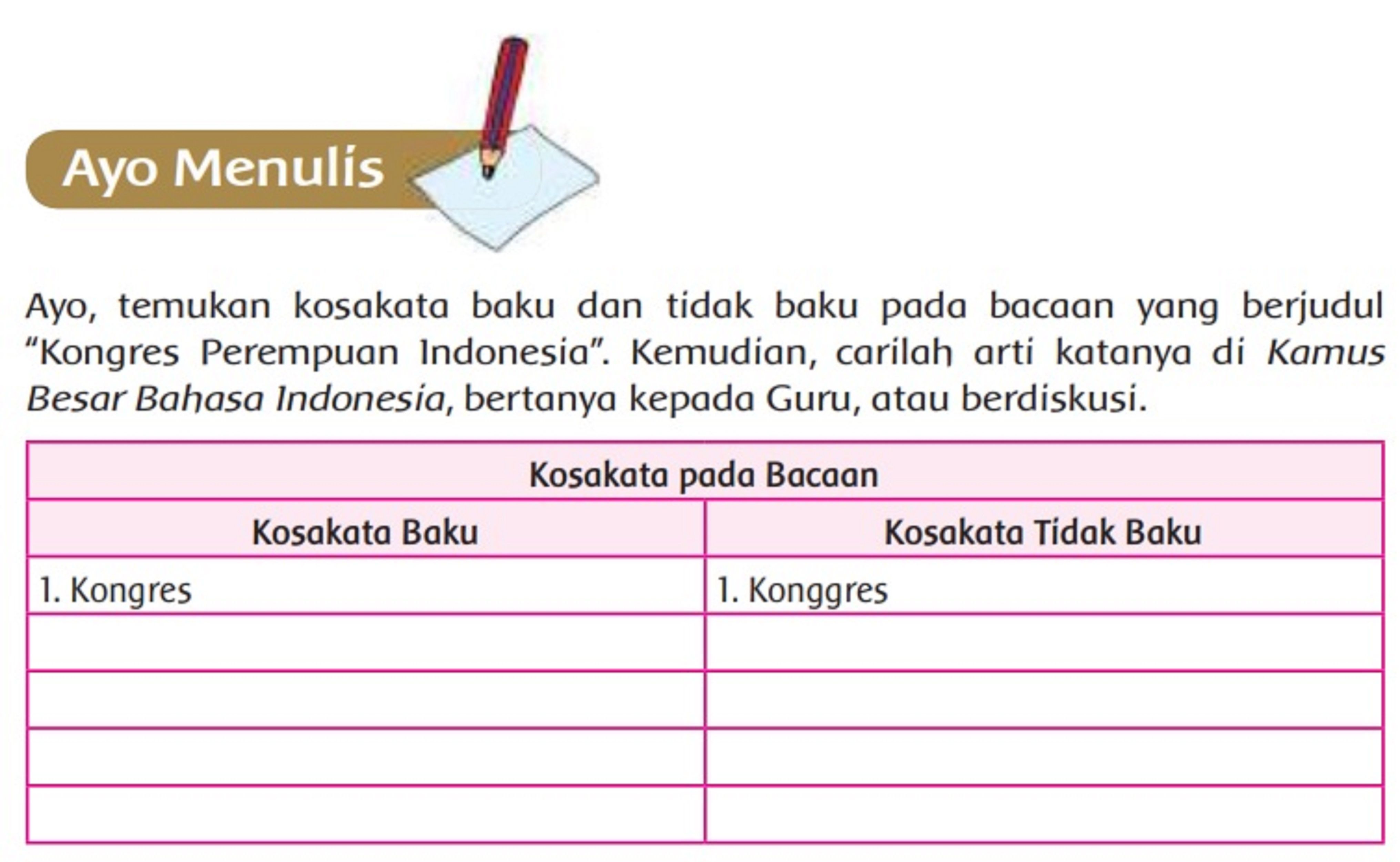 Detail Contoh Kosakata Tidak Baku Nomer 7