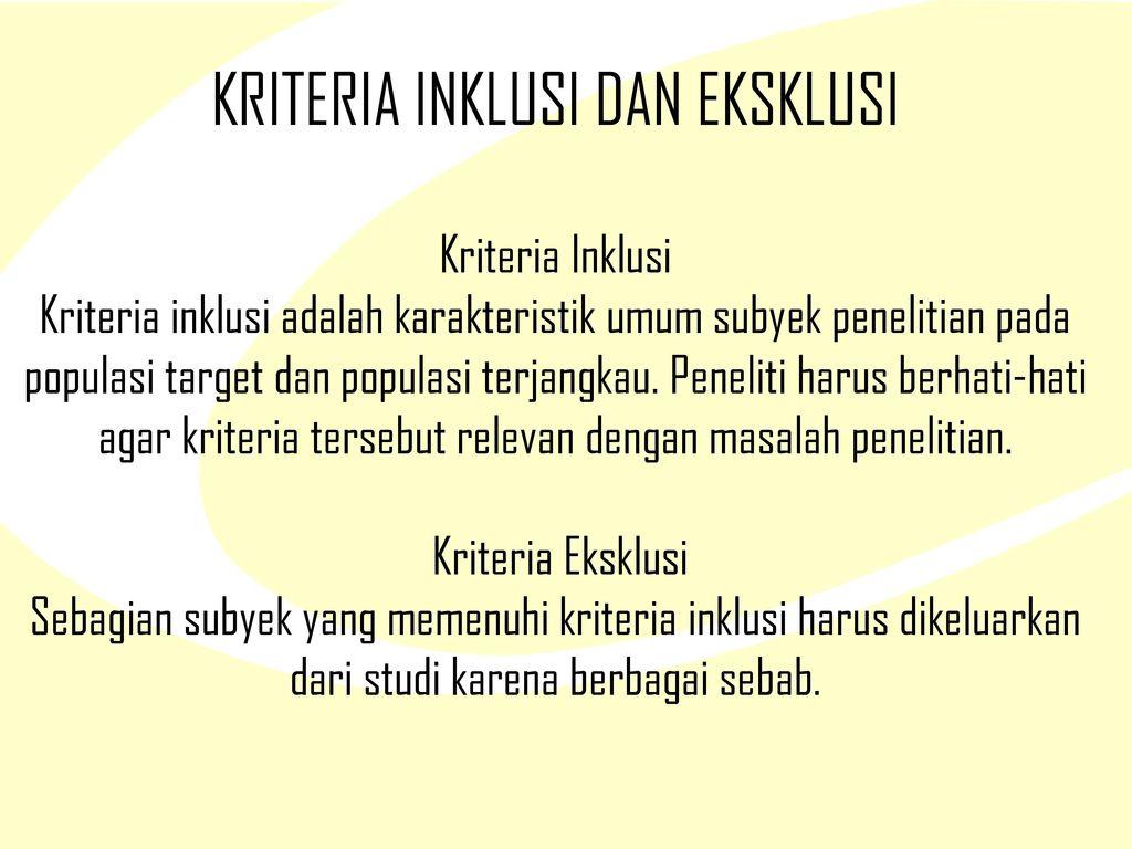 Detail Contoh Kriteria Inklusi Dan Eksklusi Nomer 6