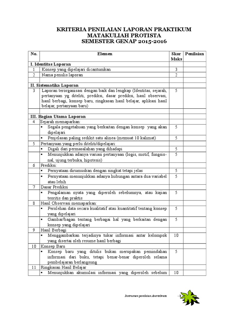 Detail Contoh Kriteria Penilaian Nomer 21