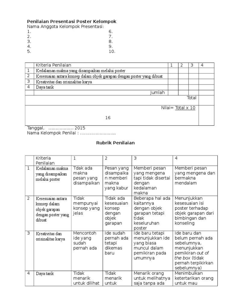 Detail Contoh Kriteria Penilaian Nomer 26