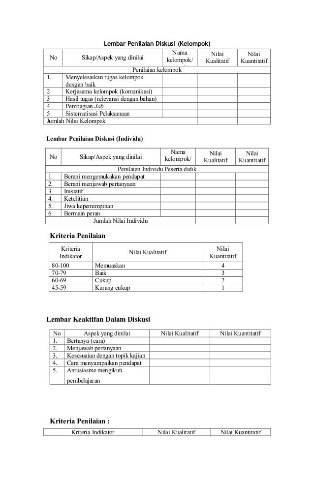 Detail Contoh Kriteria Penilaian Nomer 42