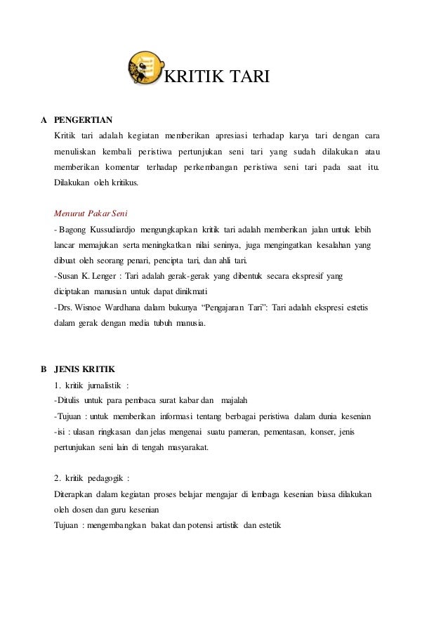 Detail Contoh Kritik Tari Nomer 11