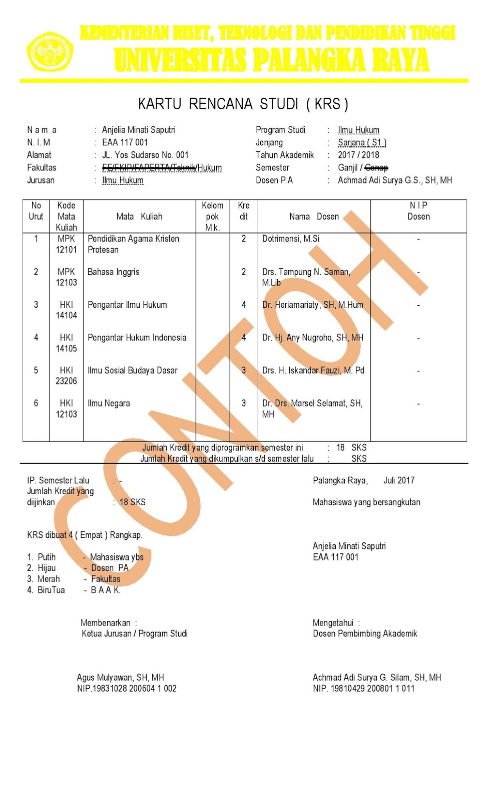 Detail Contoh Krs Mahasiswa Nomer 36