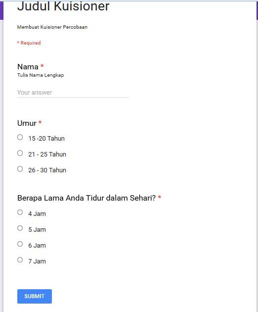 Detail Contoh Kuesioner Google Form Koleksi Nomer 33