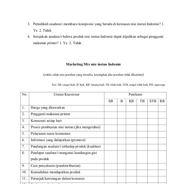 Detail Contoh Kuesioner Kepuasan Pelanggan Restoran Nomer 3