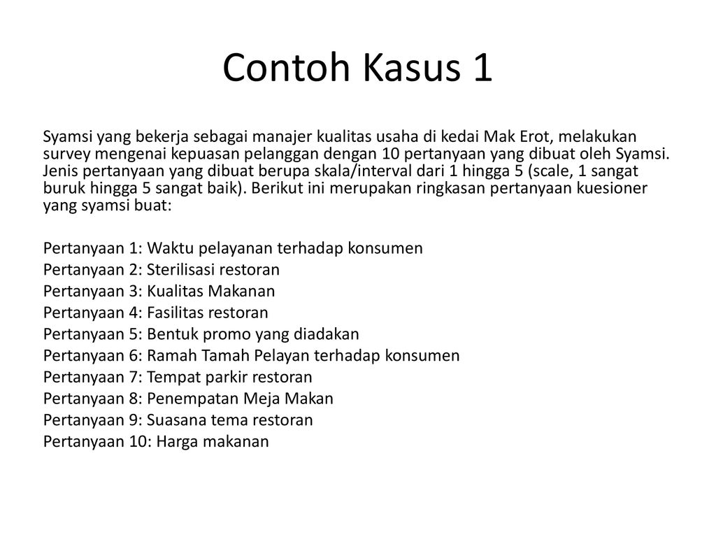 Detail Contoh Kuesioner Kepuasan Pelanggan Restoran Nomer 23