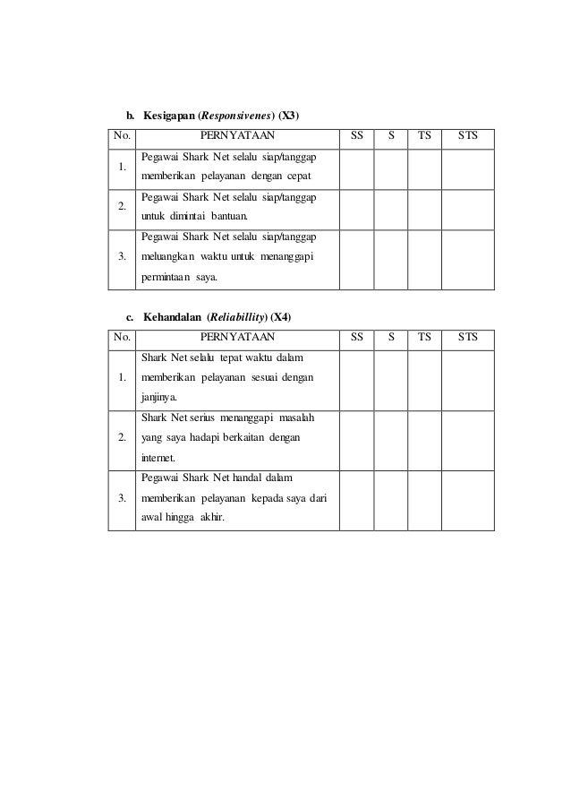 Detail Contoh Kuesioner Kepuasan Pelayanan Nomer 34