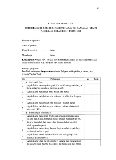 Detail Contoh Kuesioner Kesehatan Nomer 29