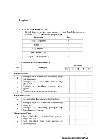 Detail Contoh Kuesioner Kinerja Karyawan Nomer 13