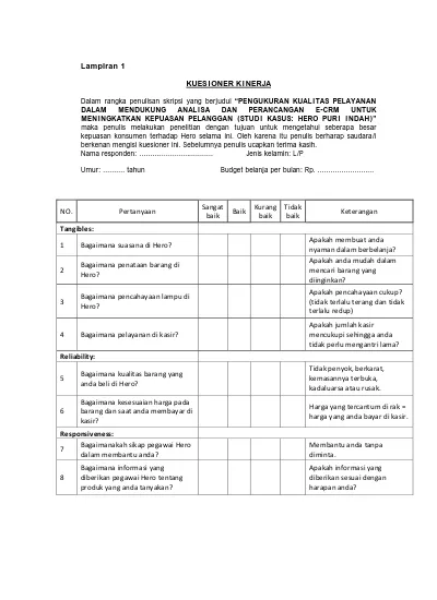 Detail Contoh Kuesioner Kinerja Karyawan Nomer 20