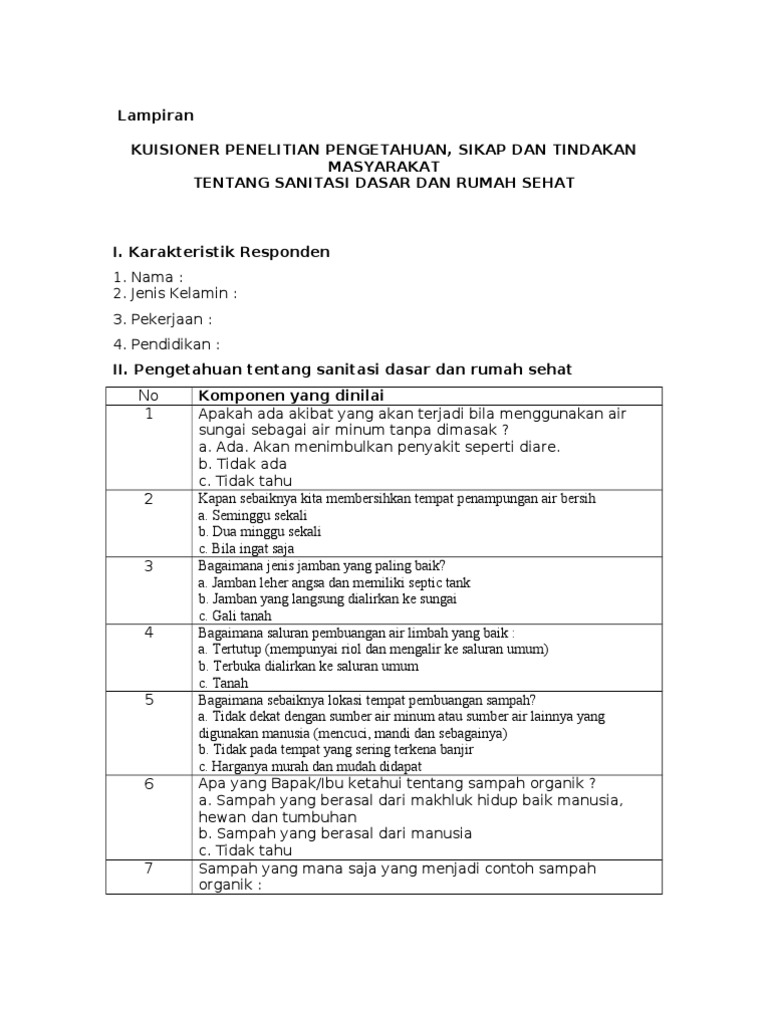 Detail Contoh Kuesioner Penelitian Kesehatan Nomer 12