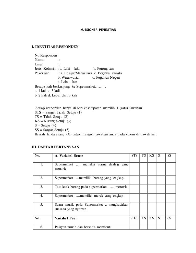 Detail Contoh Kuesioner Penelitian Kesehatan Nomer 13