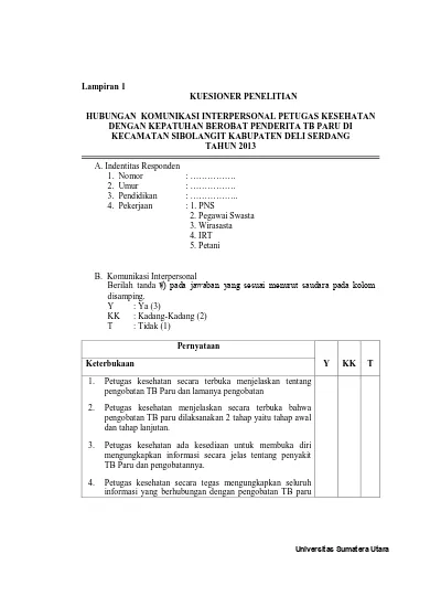 Detail Contoh Kuesioner Penelitian Kesehatan Nomer 25