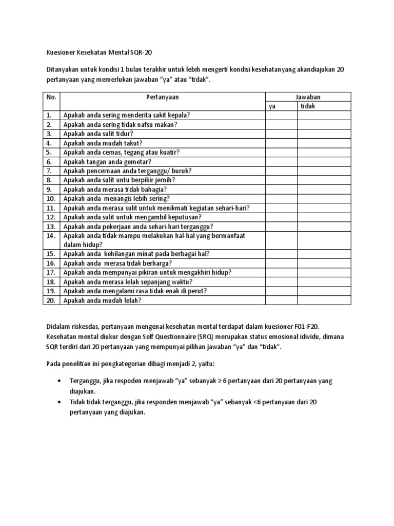 Detail Contoh Kuesioner Penelitian Kesehatan Nomer 26