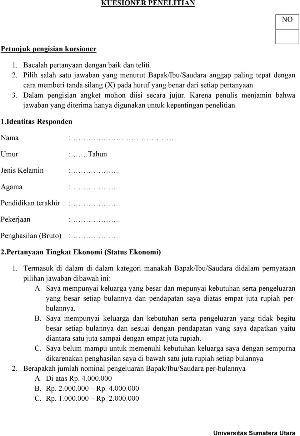 Detail Contoh Kuesioner Penelitian Kesehatan Nomer 28